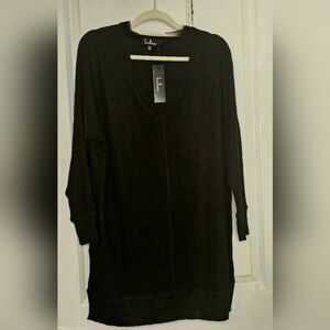 Lulu's Elegant Black Long Sleeve Dress